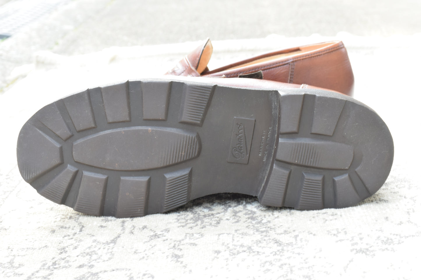 Paraboot REIMS Reims Penny Loafer, Beef Saddle, Brown, Size UK7 / 25.5cm (W3460), Repaired.