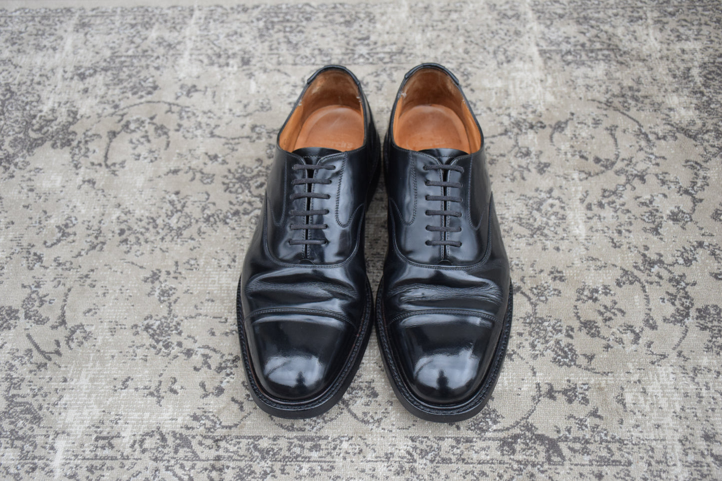 Church's チャーチ ストレート 内羽根 100ラスト 黒 ブラック UK9.5 / 28.0cm【Ｗ3595】