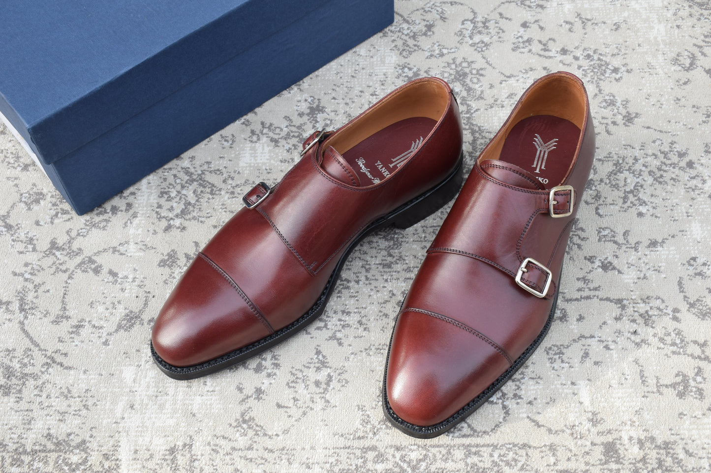 [Excellent Condition] YANKO Double Monk Strap Straight Hidden Channel Boots, Left UK 5, Right UK 5.5 / Sizes 23.5-24cm [W3468]