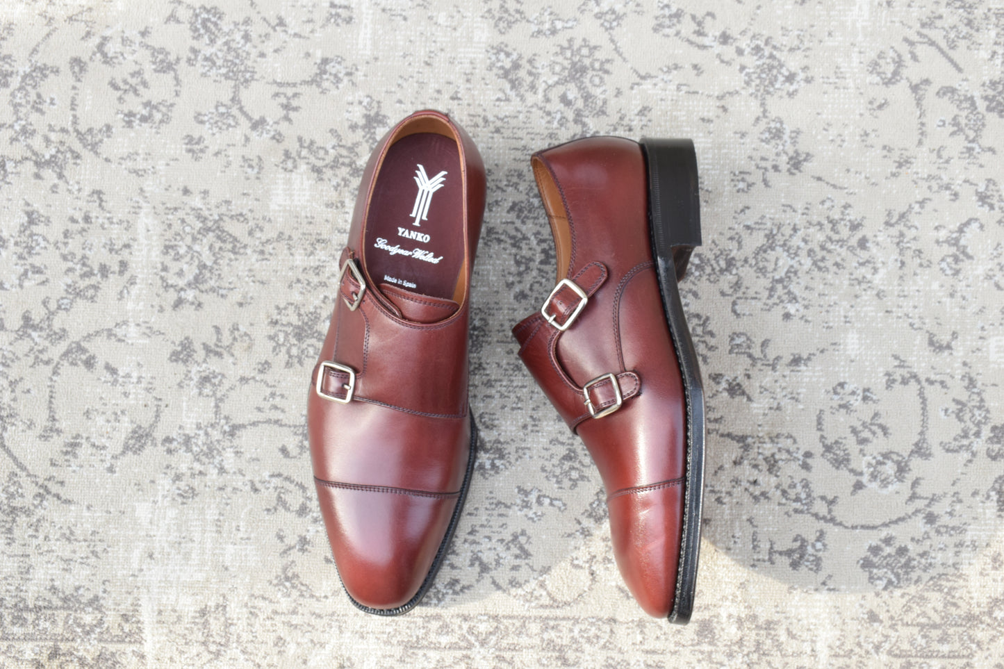 [Excellent Condition] YANKO Double Monk Strap Straight Hidden Channel Boots, Left UK 5, Right UK 5.5 / Sizes 23.5-24cm [W3468]