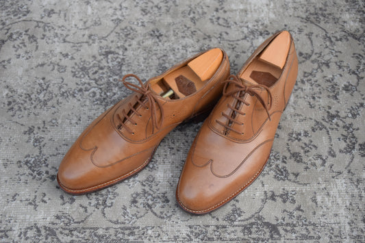 JOHN LOBB ジョンロブ DERWIN ダーウィン 8695ラスト 内羽根 ウイングチップ 茶 ブラウン UK6.5 / 25.0cm【KI0003】