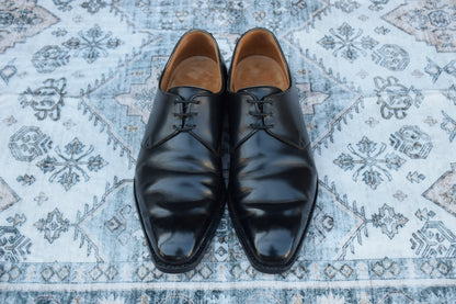 【リフト交換済み】Crockett&Jones クロケットアンドジョーンズ HIGHBURY ハイバリー プレーン 外羽根 3アイレット 黒 ブラック BLACK UK5.5 / 24cm【W3023】