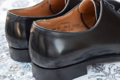 【リフト交換済み】Crockett&Jones クロケットアンドジョーンズ HIGHBURY ハイバリー プレーン 外羽根 3アイレット 黒 ブラック BLACK UK5.5 / 24cm【W3023】