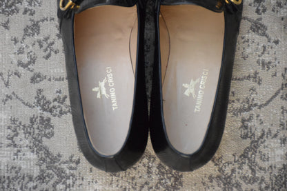 【未使用】TANINO CRISCI タニノクリスチー リザードレザー シングルモンク ローファー 黒 UK7 / 25.5cm【KI0006】