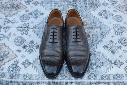【良品】Crockett&Jones クロケットアンドジョーンズ GUILDFORD ギルフォード ウイング 内羽根 ブローグ グレー GRAY UK6E / 24.5cm【W2974】