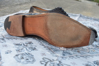 【良品】Crockett&Jones クロケットアンドジョーンズ GUILDFORD ギルフォード ウイング 内羽根 ブローグ グレー GRAY UK6E / 24.5cm【W2974】