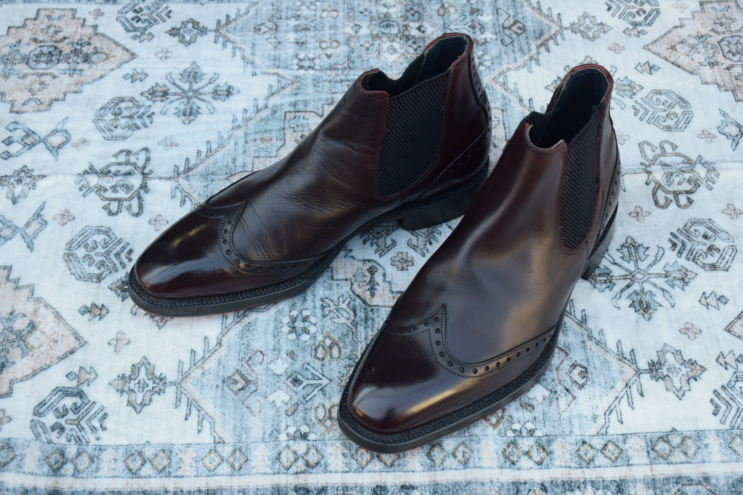 【美品】JOSEPH CHEANEY AND SONS ジョセフチーニーアンドサンズ HURRING ハーリング サイドゴア チェルシーブーツ 赤茶 バーガンディー UK6 / 25cm【W2951】