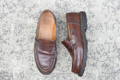 【良品】PARABOOT パラブーツ REIMS ランス コインローファー 茶 ブラウン UK8 / 26.5cm【W3472】