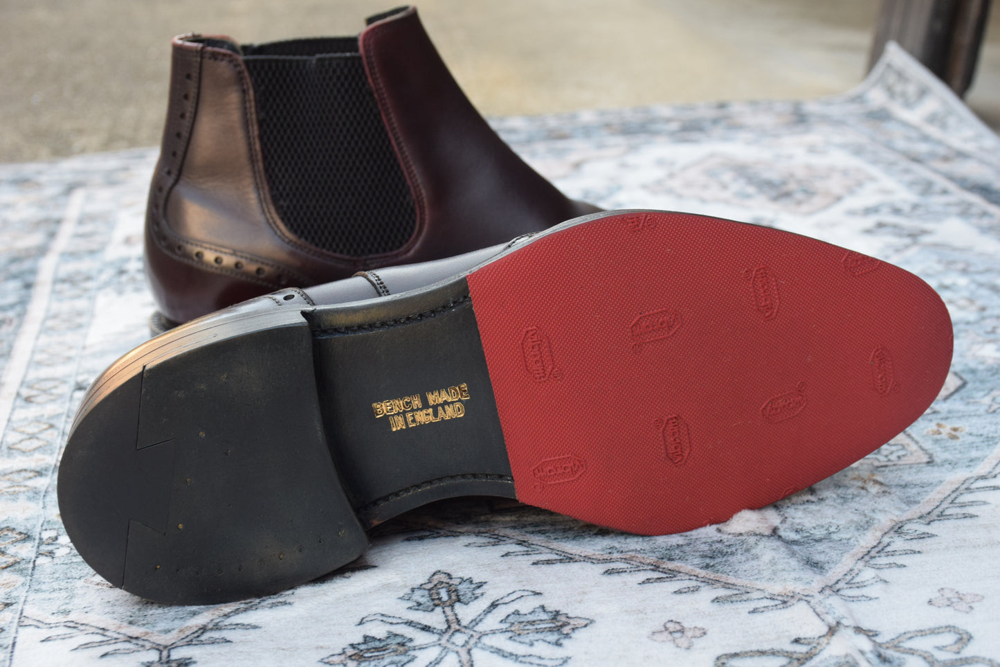 【美品】JOSEPH CHEANEY AND SONS ジョセフチーニーアンドサンズ HURRING ハーリング サイドゴア チェルシーブーツ 赤茶 バーガンディー UK6 / 25cm【W2951】