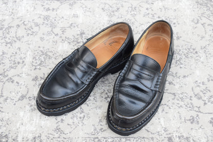 【良品】PARABOOT パラブーツ REIMS ランス コインローファー 黒 ブラック UK7 / 25.5cm【W3473】