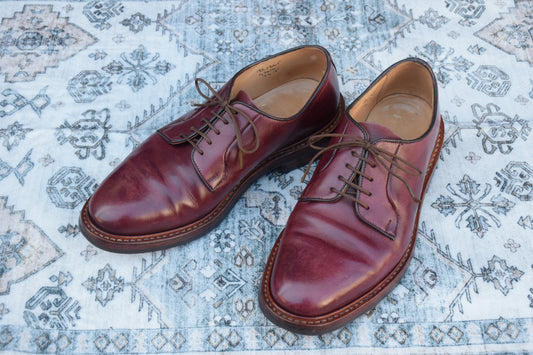 【良品】Tricker's トリッカーズ ROBERT ロバート 3616 プレーン 外羽根 ダイナイトソール 赤茶 バーガンディー UK7.5 / 26cm【W2983】