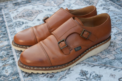 PARABOOT パラブーツ WILLIAM ウィリアム ダブルモンク ストラップ ストレート 茶 ライトブラウン UK8 / 26.5cm【W2906】
