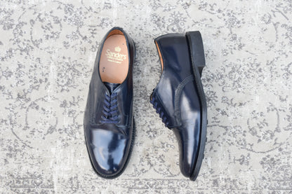 【極美品】SANDERS サンダース 1384A OFFICER SHOE オフィサーシューズ ネイビー NAVY UK7 / 26.0cm【W3476】