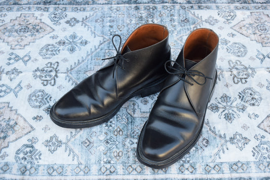 【良品】Crockett&Jones クロケットアンドジョーンズ CHUKKA チャッカブーツ レザーソール 黒 ブラック BLACK UK6 / 24.5cm【W2890】