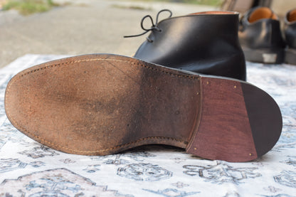 【良品】Crockett&Jones クロケットアンドジョーンズ CHUKKA チャッカブーツ レザーソール 黒 ブラック BLACK UK6 / 24.5cm【W2890】