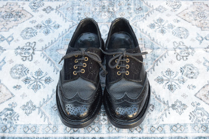 Tricker's トリッカーズ BOURTON バートン ウイング 外羽根 グレインレザー スエード コマンドソール 黒 ブラック BLACK UK6相当 / 24.5cm【W2861】