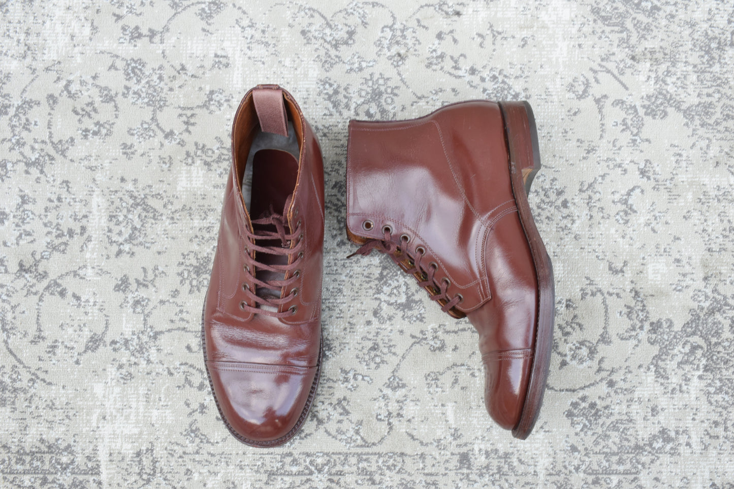 【良品】WEARRA 1960～70s ヴィンテージ ストレートチップ ブーツ 茶 ブラウン UK7.5 / 26.0cm【W3480】