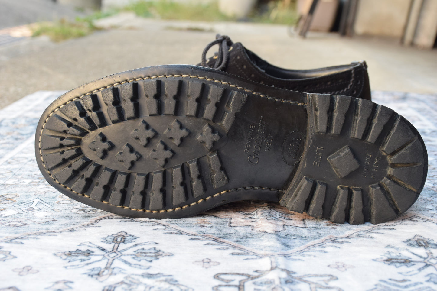 Tricker's トリッカーズ BOURTON バートン ウイング 外羽根 グレインレザー スエード コマンドソール 黒 ブラック BLACK UK6相当 / 24.5cm【W2861】