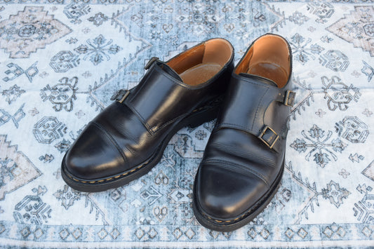 【良品】PARABOOT パラブーツ WILLIAM ウィリアム ダブルモンクストラップ ストレート 濃紺 ネイビー UK7.5 / 26cm【W2856】