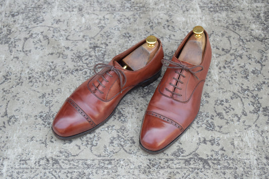 Crockett&Jones BELGRAVE｜クォーターブローグ ブラウン UK6.5E / 25.0cm ハンドグレード