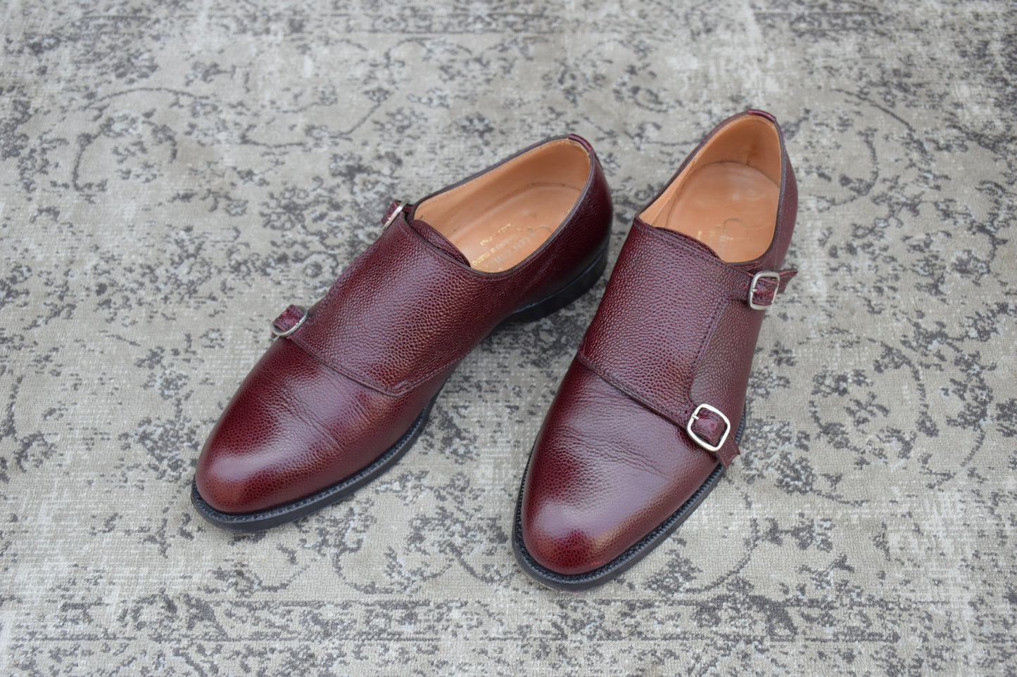 F.LLI Giacometti FG388｜ダブルモンク バーガンディー EUR40 / 25~25.5cm グレインレザー
