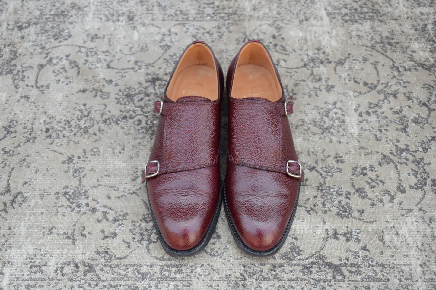 F.LLI Giacometti FG388｜ダブルモンク バーガンディー EUR40 / 25~25.5cm グレインレザー