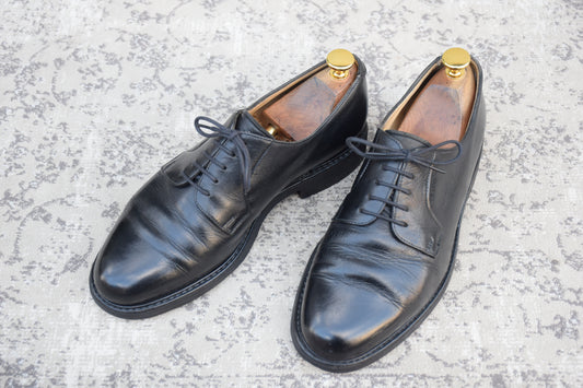 Paraboot パラブーツ Derby ダービー plain toe プレーン 外羽根 黒 ブラック UK6 / 24.5cm相当【W3482】