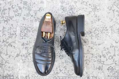 Paraboot パラブーツ Derby ダービー plain toe プレーン 外羽根 黒 ブラック UK6 / 24.5cm相当【W3482】