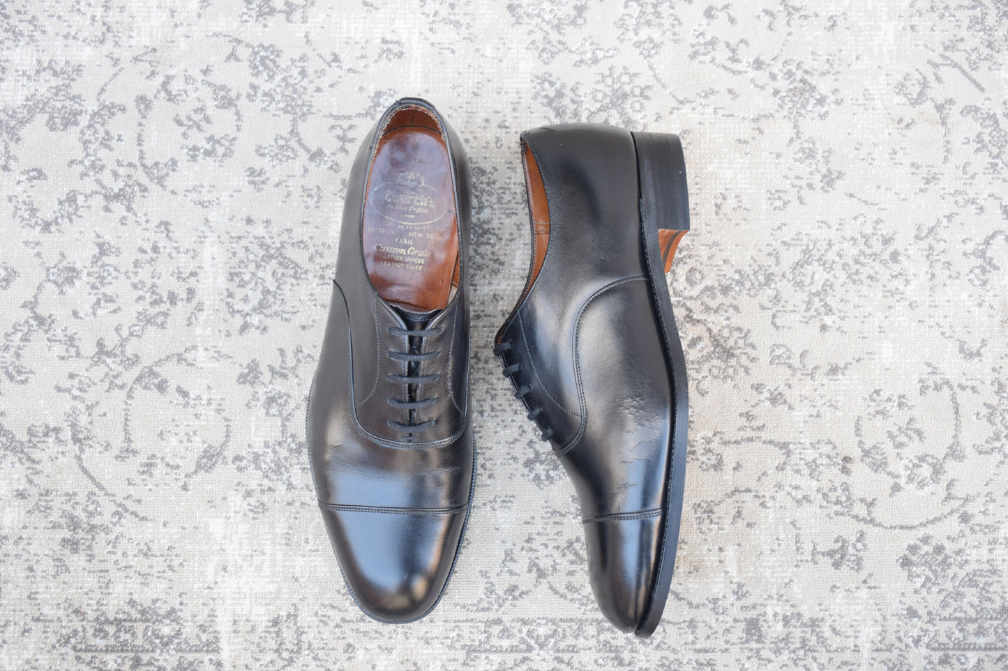 【リフト交換済み】Church's チャーチ CONSUL コンサル 73ラスト ストレート 内羽根 黒 ブラック UK9.0F / 27.5cm【W3483】