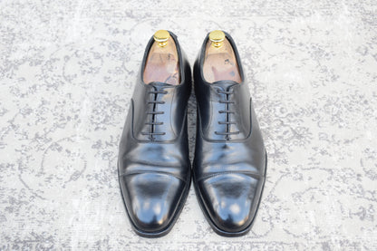 【良品】CROCKETT&JONES クロケット&ジョーンズ AUDLEY オードリー ストレート 内羽根 ハンドグレードライン 黒 ブラック UK7 / 25.5cm【W3484】