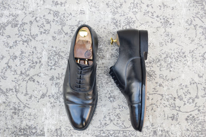 【良品】CROCKETT&JONES クロケット&ジョーンズ AUDLEY オードリー ストレート 内羽根 ハンドグレードライン 黒 ブラック UK7 / 25.5cm【W3484】