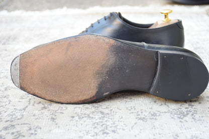 【良品】CROCKETT&JONES クロケット&ジョーンズ AUDLEY オードリー ストレート 内羽根 ハンドグレードライン 黒 ブラック UK7 / 25.5cm【W3484】