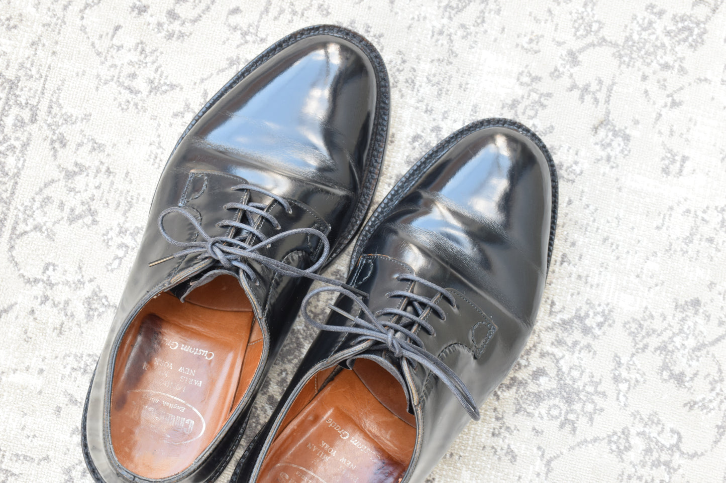 【4都市】Church's チャーチ SHANNON シャノン 224ラスト プレーン 外羽根 茶芯 旧チャーチ 黒 ブラック UK7 / 25.5cm相当【W3485】