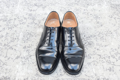 【美品】Church's チャーチ CONSUL コンサル ストレート 内羽根 ポリッシュドバインダーカーフ 黒 ブラック UK6 / 24.5cm【W3487】