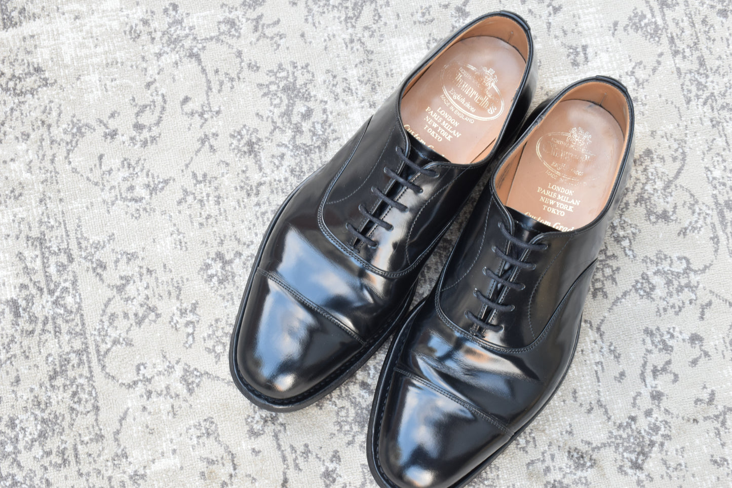 【美品】Church's チャーチ CONSUL コンサル ストレート 内羽根 ポリッシュドバインダーカーフ 黒 ブラック UK6 / 24.5cm【W3487】