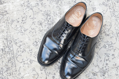 【美品】Church's チャーチ CONSUL コンサル ストレート 内羽根 ポリッシュドバインダーカーフ 黒 ブラック UK6 / 24.5cm【W3487】