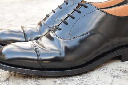 【美品】Church's チャーチ CONSUL コンサル ストレート 内羽根 ポリッシュドバインダーカーフ 黒 ブラック UK6 / 24.5cm【W3487】