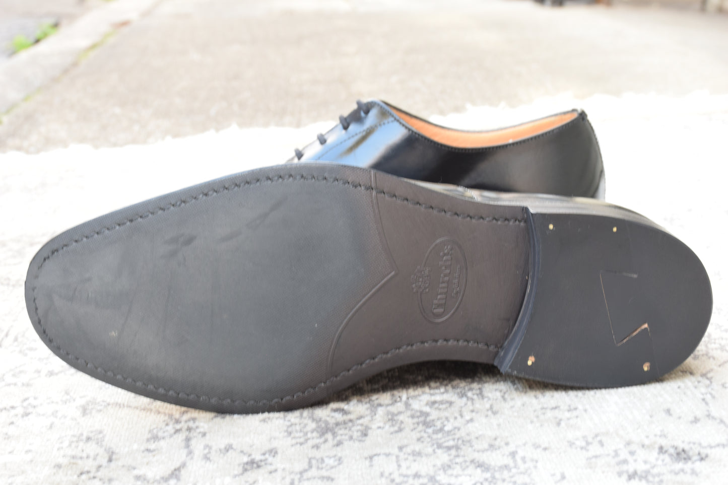 【美品】Church's チャーチ CONSUL コンサル ストレート 内羽根 ポリッシュドバインダーカーフ 黒 ブラック UK6 / 24.5cm【W3487】