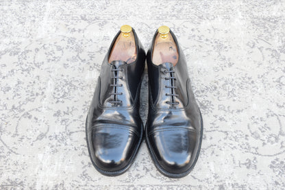 BRITISH MILITARY イギリス軍 OFFICER DRESS SHOES オフィサー ドレスシューズ ストレート 内羽根 ガラスレザー 黒 ブラック UK9 / 27.5cm相当【W3491】