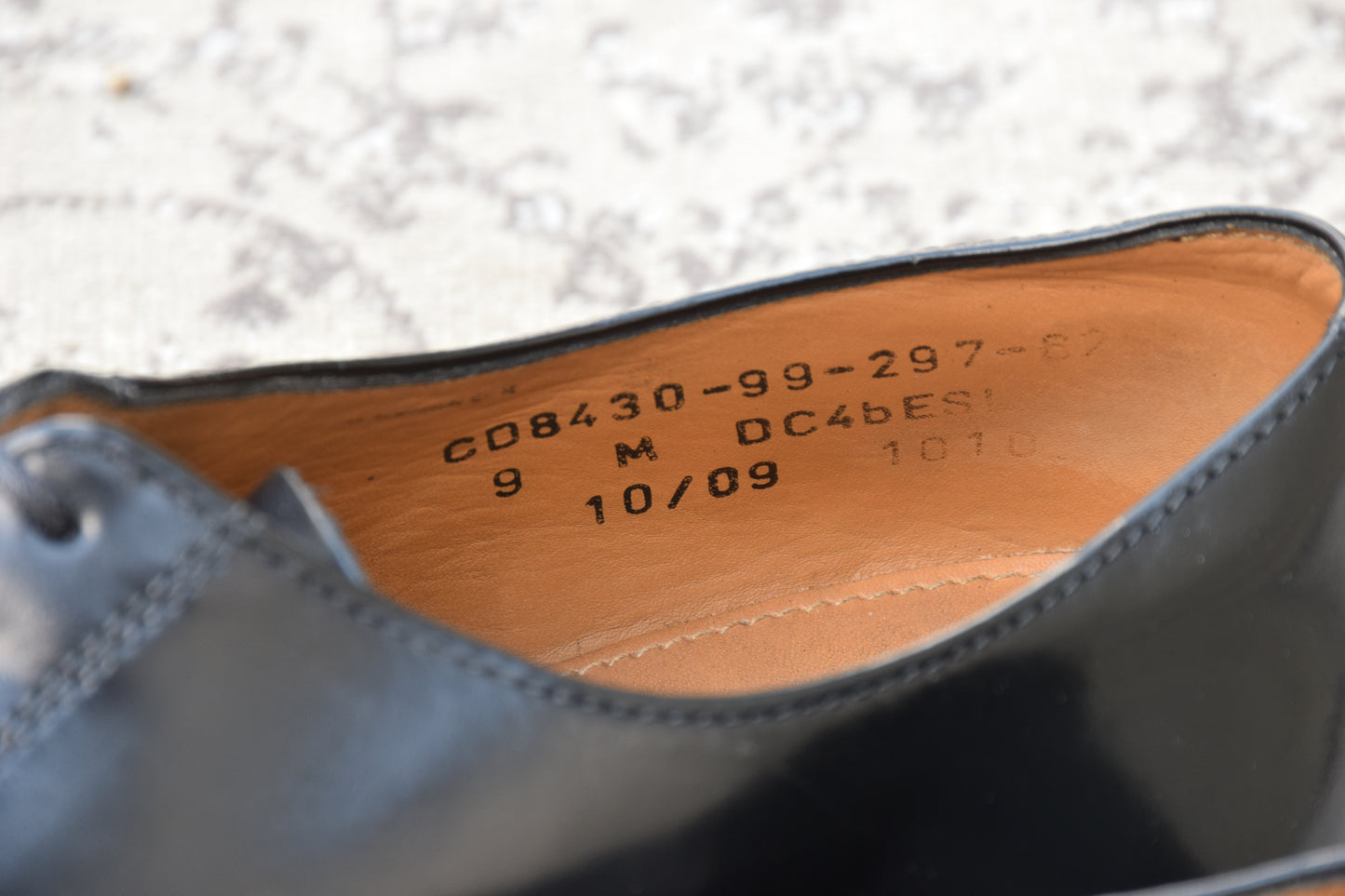 BRITISH MILITARY イギリス軍 OFFICER DRESS SHOES オフィサー ドレスシューズ ストレート 内羽根 ガラスレザー 黒 ブラック UK9 / 27.5cm相当【W3491】