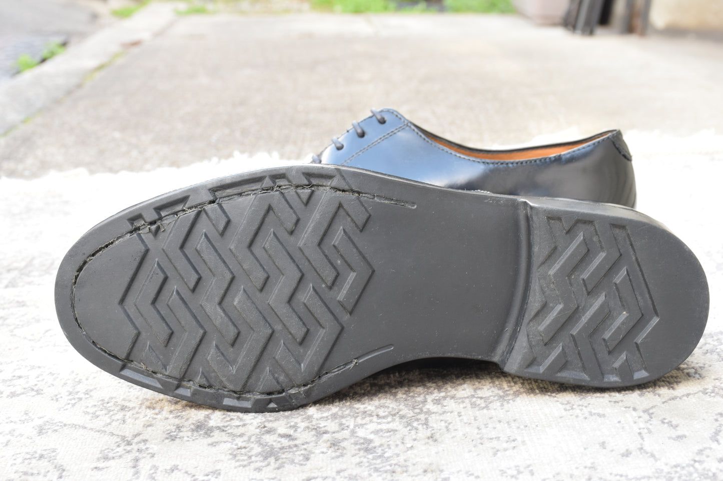 BRITISH MILITARY イギリス軍 OFFICER DRESS SHOES オフィサー ドレスシューズ ストレート 内羽根 ガラスレザー 黒 ブラック UK9 / 27.5cm相当【W3491】