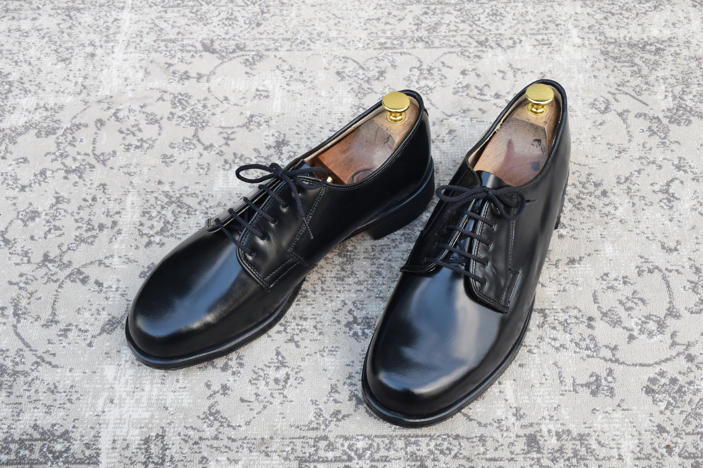 【デッドストック 極美品】CZECH MILITARY &nbsp;Prabos チェコ軍 (プラボス社) OFFICER DRESS SHOES オフィサードレスシューズ プレーン 外羽根 黒 ブラック 29.0cm【W3492】