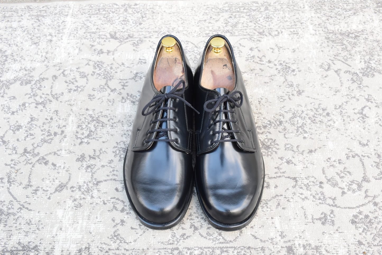 【デッドストック 極美品】CZECH MILITARY &nbsp;Prabos チェコ軍 (プラボス社) OFFICER DRESS SHOES オフィサードレスシューズ プレーン 外羽根 黒 ブラック 29.0cm【W3492】