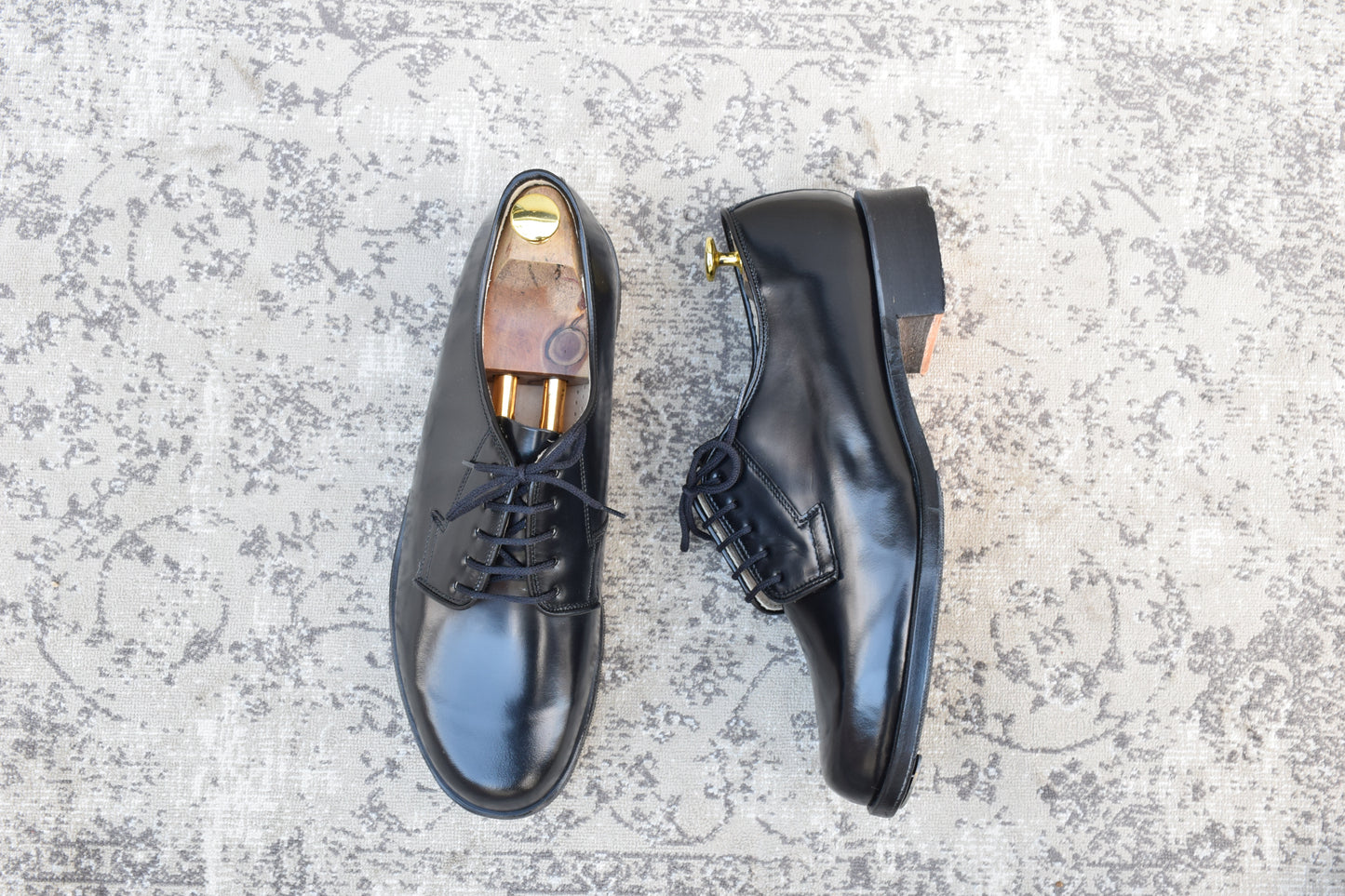 【デッドストック 極美品】CZECH MILITARY &nbsp;Prabos チェコ軍 (プラボス社) OFFICER DRESS SHOES オフィサードレスシューズ プレーン 外羽根 黒 ブラック 29.0cm【W3492】