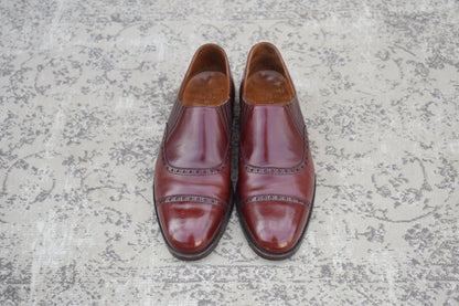 POULSEN SKONE&Co. ポールセン・スコーン｜サイドエラスティック｜クォーターブローグ バーガンディ UK6 / 24.5cm ダブルネーム W3622
