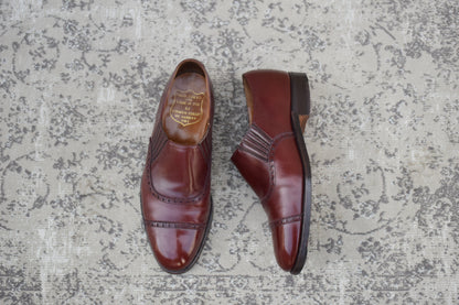 POULSEN SKONE&Co. ポールセン・スコーン｜サイドエラスティック｜クォーターブローグ バーガンディ UK6 / 24.5cm ダブルネーム W3622