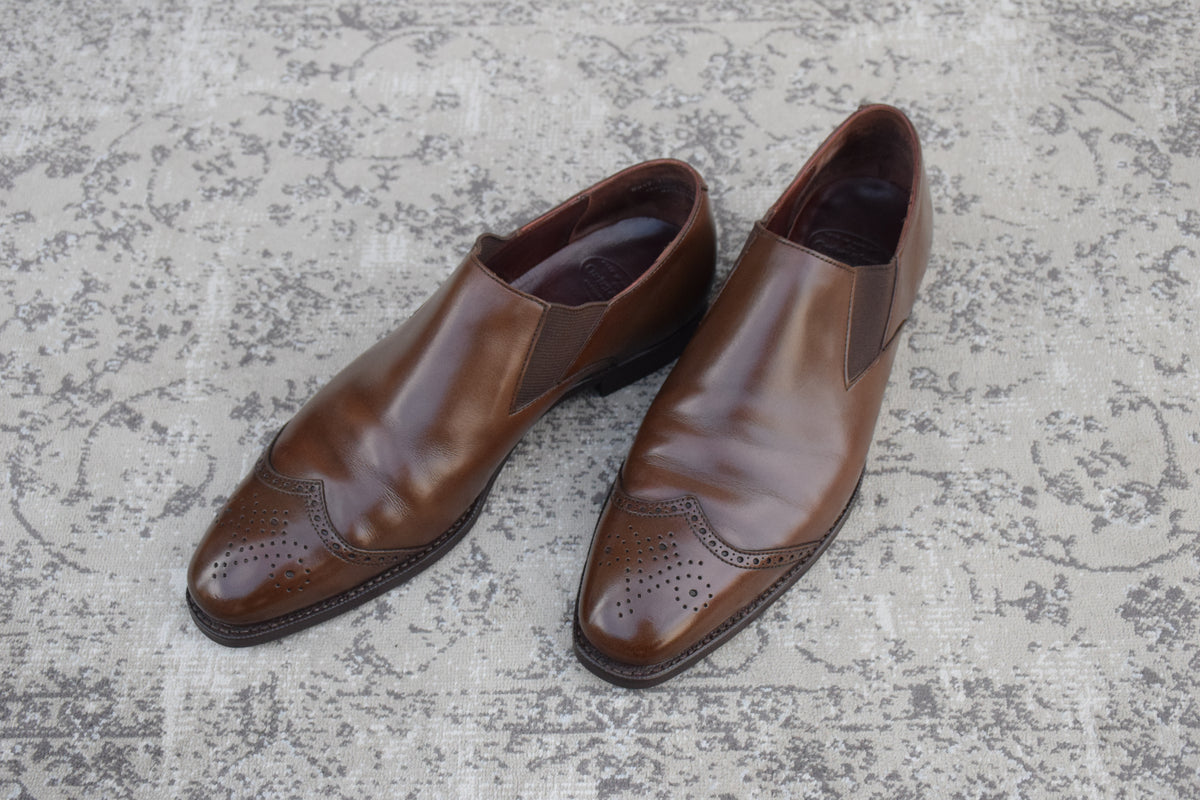 Crockett&Jones クロケットアンドジョーンズ｜サイドエラスティック ウイング｜ブラウン UK7.5D / 26cm シティソール W3625