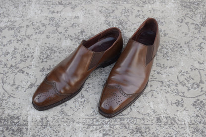 Crockett&Jones クロケットアンドジョーンズ｜サイドエラスティック ウイング｜ブラウン UK7.5D / 26cm シティソール W3625