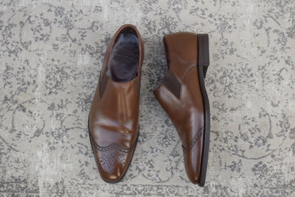 Crockett&Jones クロケットアンドジョーンズ｜サイドエラスティック ウイング｜ブラウン UK7.5D / 26cm シティソール W3625