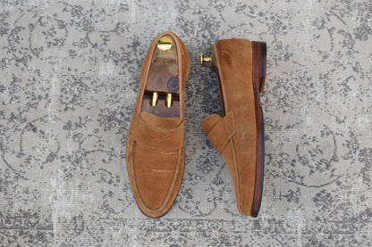 Crockett&Jones クロケットアンドジョーンズ｜UNITED ARROWS別注｜コインローファー スエード ライトブラウン UK7 / 25.5cm W3626